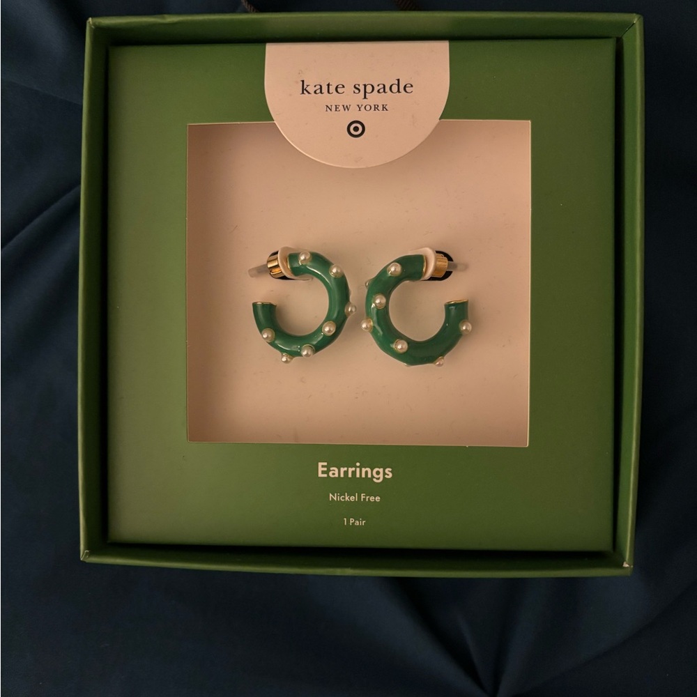 Kate Spade Emerald Hoop Earrings